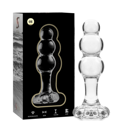 NEBULA SERIES BY IBIZA - MODELL 1 STECKER BOROSILIKATGLAS TRANSPARENT 10.5 CM -O- 3 CM - Größe 10
