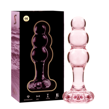 Analplug Borosilikatglas Rosa 10.5 cm - Größe 10