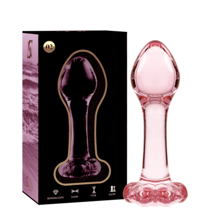 NEBULA SERIES BY IBIZA - MODELL 2 ANALPLUG BOROSILIKATGLAS ROSA 11 CM -O- 3.5 CM - Größe 11