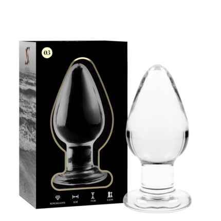 NEBULA SERIES BY IBIZA - MODELL 3 ANALPLUG BOROSILIKATGLAS TRANSPARENT 11 CM -O- 5 CM - Größe 11