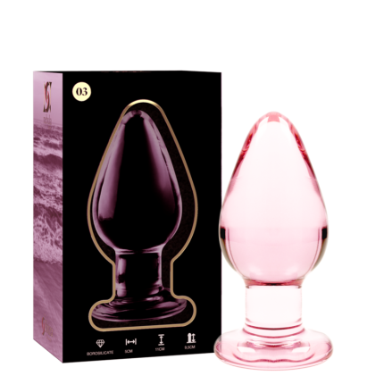 NEBULA SERIES BY IBIZA - MODELL 3 ANALPLUG BOROSILIKATGLAS ROSA 11 CM -O- 5 CM - Größe 11