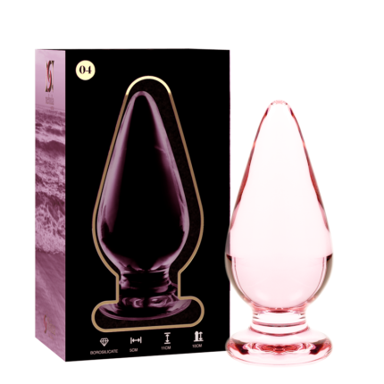 NEBULA SERIES BY IBIZA - MODELL 4 ANALPLUG BOROSILIKATGLAS ROSA 11 CM -O- 5 CM - Größe 11
