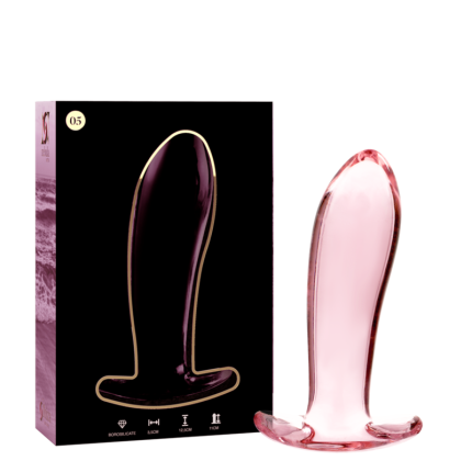 NEBULA SERIES BY IBIZA - MODELL 5 ANALPLUG BOROSILIKATGLAS ROSA 12.5 CM -O- 3.5 CM - Größe 12