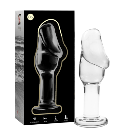 NEBULA SERIES BY IBIZA - MODELL 6 ANALPLUG BOROSILIKATGLAS KLAR 12.5 CM -O- 4 CM - Größe 12