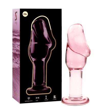 NEBULA SERIES BY IBIZA - MODELL 6 ANALPLUG BOROSILIKATGLAS ROSA 12.5 CM -O- 4 CM - Größe 12