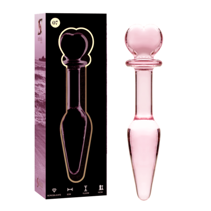 NEBULA SERIES BY IBIZA - MODELL 7 ANALPLUG BOROSILIKATGLAS ROSA 13.5 CM -O- 3 CM - Größe 13
