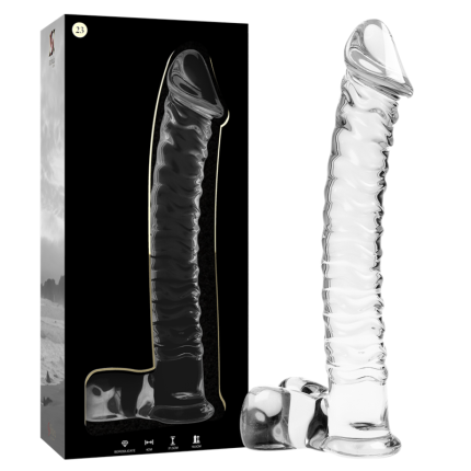 NEBULA SERIES BY IBIZA - MODELL 23 DILDO BOROSILIKATGLAS KLAR 21.5 CM -O- 4 CM - Größe 23