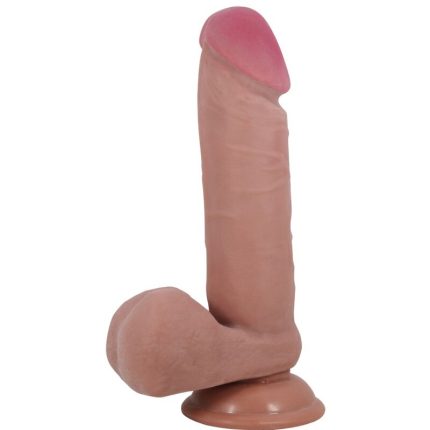 PRETTY LOVE - REALISTISCHER DILDO DER SLIDING SKIN-SERIE MIT SLIDING SKIN-SAUGNAPF BRAUN 20,5 CM - Größe 20