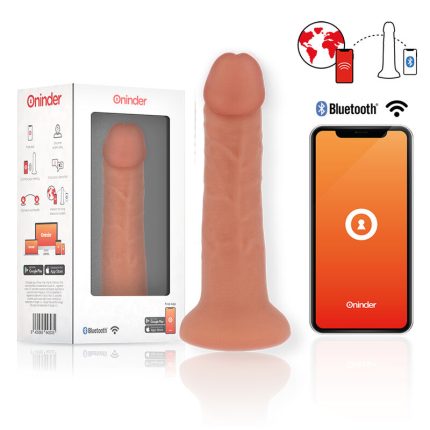 ONINDER - KLEINER BOGOTÁ-VIBRATORDILDO 9 GESCHWINDIGKEITEN NATÜRLICH 17.5 CM -O- 4 CM - KOSTENLOSE APP - Größe 17