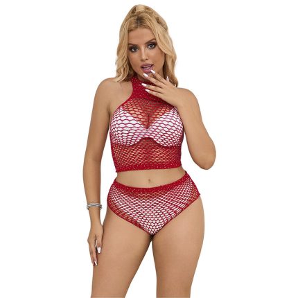 Netzset mit rosa Diamanten