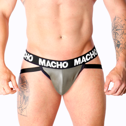 MACHO - MX27GR JOCK LEDER GRAU BEIGE L - Größe L