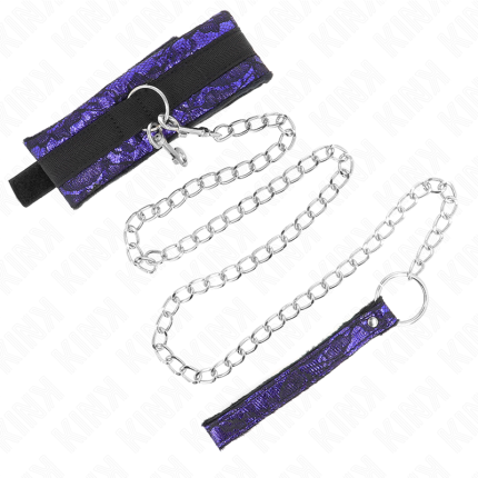 KINK - KURZE HALSKETTE AUS SAMTSPITZE MIT GÜRTEL 105 CM MIT NYLONBESATZ 44 X 5,5 CM - Größe X