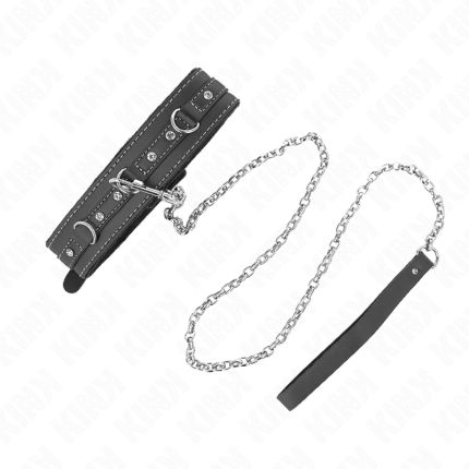 PVC Leder Halskette mit Strass Nieten - Größe X