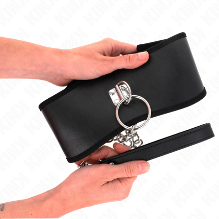 KINK - HALSKETTE 65 CM MIT BREITEM RIEMEN VERSTELLBAR 40-55 CM X 10 CM - Größe X