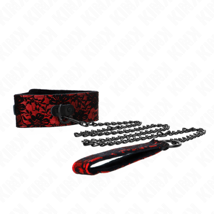 KINK - SPITZENKETTE MIT GÜRTEL MIT ECHTLEDERGÜRTEL 105 CM / 44 X 5,5 CM - Größe X