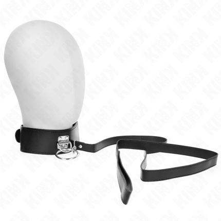 Nietenleine Halsband mit Kunstlederband 116 cm - Größe X