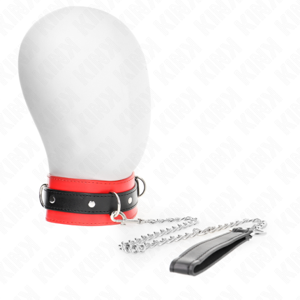 KINK - HALSBAND MIT GÜRTEL 65 CM MIT RIEMEN ROT 54 X 4,5 CM - Größe X