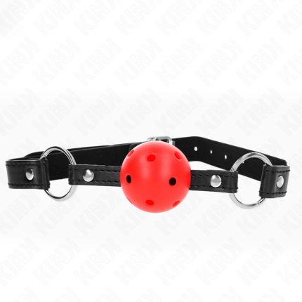 KINK - HOHL, HART, ROTER BALL, 4,5 CM, GAG, MODELL 1, 63,5 X 2 CM - Größe X