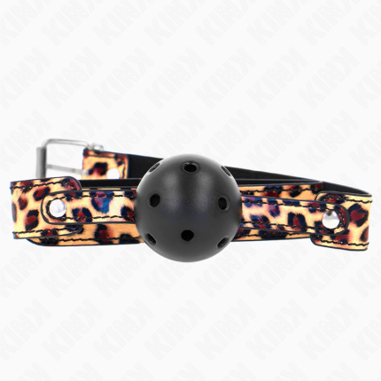 KINK - LEOPARD ATMUNGSAKTIVER BALL 4,5 CM GAG 65 x 2,5 CM - Größe X