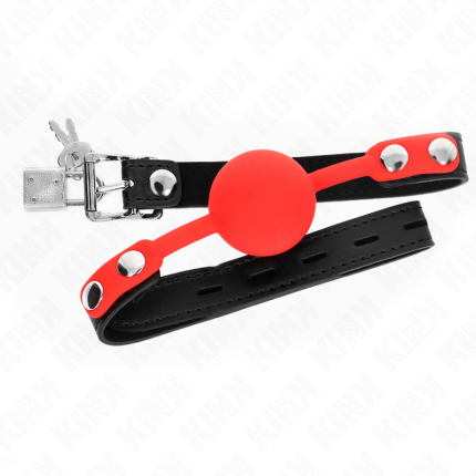 KINK - SILIKONBALL 4 CM KNEBEL MIT SCHLOSS 60 x 2 CM - Größe X