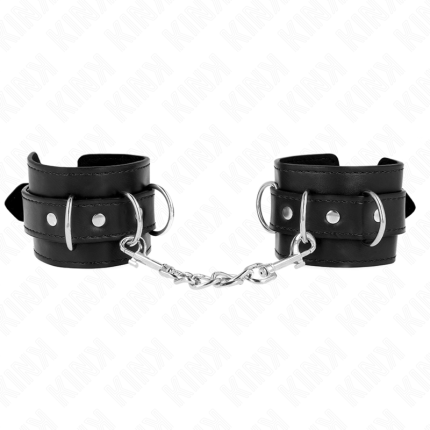 3 D-Ring Handgelenkfesseln verstellbar schwarz - Größe X