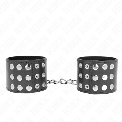 KINK - HANDGELENKFESSELN MIT DRUCKVERSCHLUSS SCHWARZ VERSTELLBAR 19-24 CM X 5,5 CM - Größe X