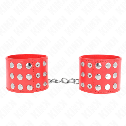 KINK - HANDGELENKFESSELN MIT DRUCKVERSCHLUSS ROT VERSTELLBAR 19-24 CM X 5,5 CM - Größe X