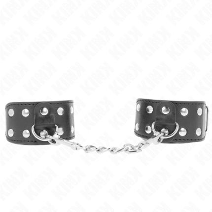 Armbänder mit doppelter Reihe verstellbarer Nieten schwarz