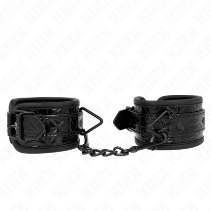KINK - HANDGELENKFESSELN MIT RAUTENMUSTER, SCHWARZ, VERSTELLBAR, 17-26 CM X 5,5 CM - Größe X