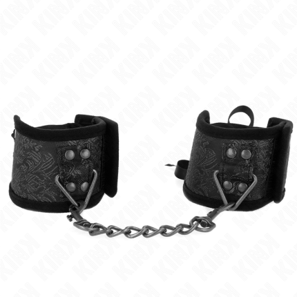 KINK - SCANDAL HANDGELENKSFESSELN SCHWARZE SPITZENDETAILS 24,5 CM X 6,5 CM - Größe X