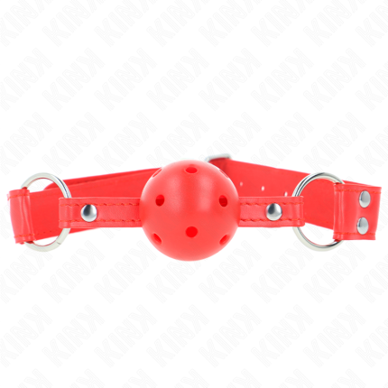Kompletter roter Hohlballknebel 62 x 2 cm - Größe X