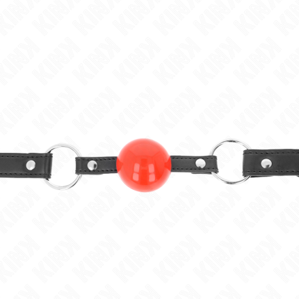 KINK - BALL 4 CM KNEBEL MIT SCHLOSS ROTER BALL SCHWARZER GURT 60 x 2 CM - Größe X