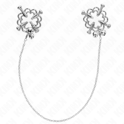 Metallische Blumen Nippelklammern mit Kette