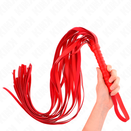 Rote Peitsche mit kurzem Griff und langem Schwanz 70 cm - Größe 70