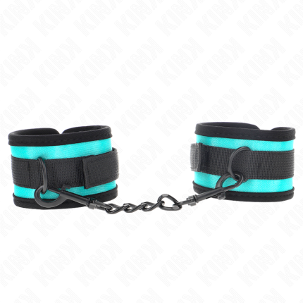 KINK - NYLON-HANDFESSEL MIT KLETTVERSCHLUSS SCHWARZ-BLAU VERSTELLBAR 18-32 CM X 5 CM - Größe X