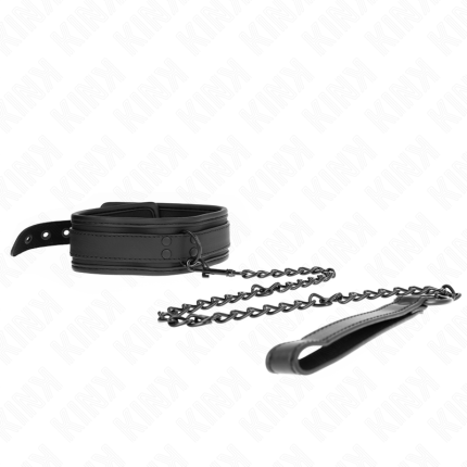KINK - NEOPREN BONDAGE HALSBAND MODELL 1 MIT GÜRTEL 78 CM VERSTELLBAR 37,5 X 49,5 CM - Größe X