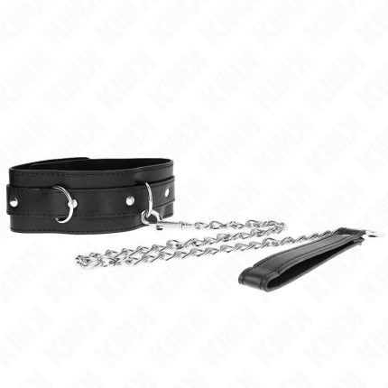 KINK - HALSBAND MIT GÜRTEL 65 CM MIT RIEMEN SCHWARZ 54 X 4,5 CM - Größe X