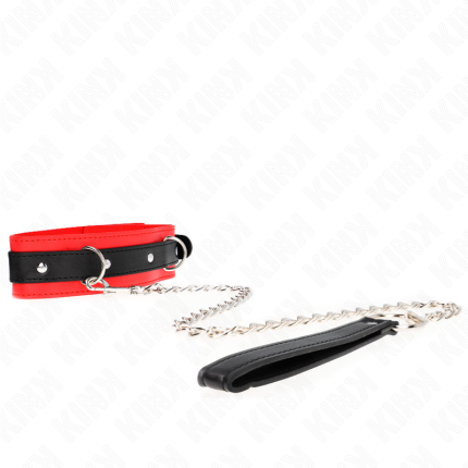 Basis Modell Halsband mit Leine 65 cm Modell 3 Rot - Größe X