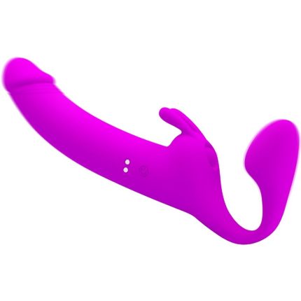 PRETTY LOVE - ZANINI STRAPLESS STRAP-ON 10 VIBRATIONEN LILA - Größe 10