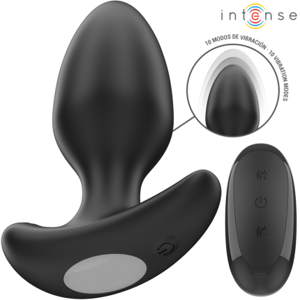 INTENSE - JOEY ANAL PLUG 10 VIBRATIONEN SCHWARZ FERNBEDIENUNG - Größe 10