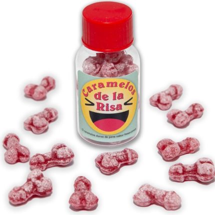 12 Penisförmige Lachbonbons Erdbeere Kirsche - Größe 12