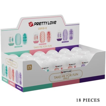 PRETTY LOVE - CUPID X 18 MÄNNLICHE MASTURBATOREN VERSCHIEDENE TEXTUREN - Größe X