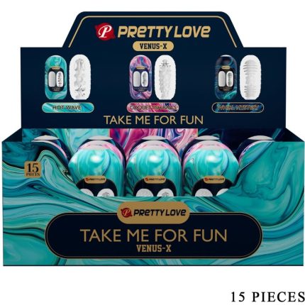 PRETTY LOVE - VENUS X 15 MÄNNLICHE MASTURBATOREN AUS SILIKON, WEISS - Größe X