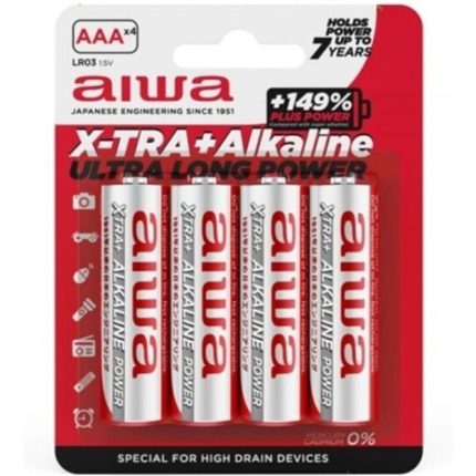 AIWA - X-TRA ALKALINE AAA ALKALINE BATTERIE LR03 BLISTER*4 - Größe X