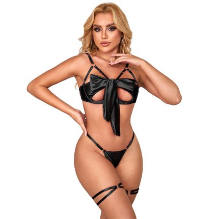 SUBBLIME - 955205 BH-SET MIT VERSTELLBARER SCHWARZER SCHLEIFE L/XL - Größe L
