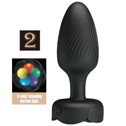 PRETTY LOVE - VARIAN ANAL PLUG MIT LED-LICHT SCHWARZ 10,8 CM - Größe 10