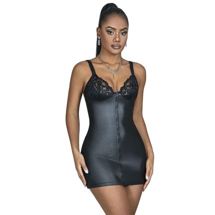 SUBBLIME - 957568 LEDERKLEID MIT REISSVERSCHLUSS SCHWARZ S/M - Größe S
