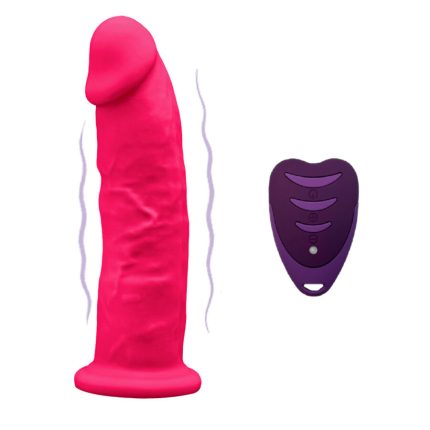 SILEXD - REALISTISCHER PENIS MODELL 2 ROSA + FERNBEDIENUNG LRS 17 CM - Größe 17