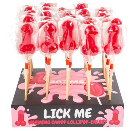 Cherry Candy Penis Lollipop Display mit Wärmeeffekt - Größe 40