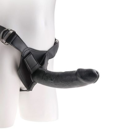 KING COCK - HARNESS MIT REALISTISCHEM SCHWARZEN PENIS 22,9 CM - Größe 22